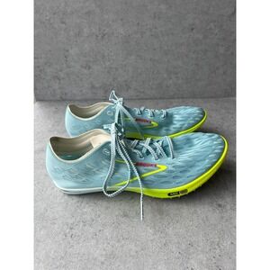 New Brooks ELMN8 7‎ Size Men 9 Women 10.5 Running Track Field Spikes Blue Yellow